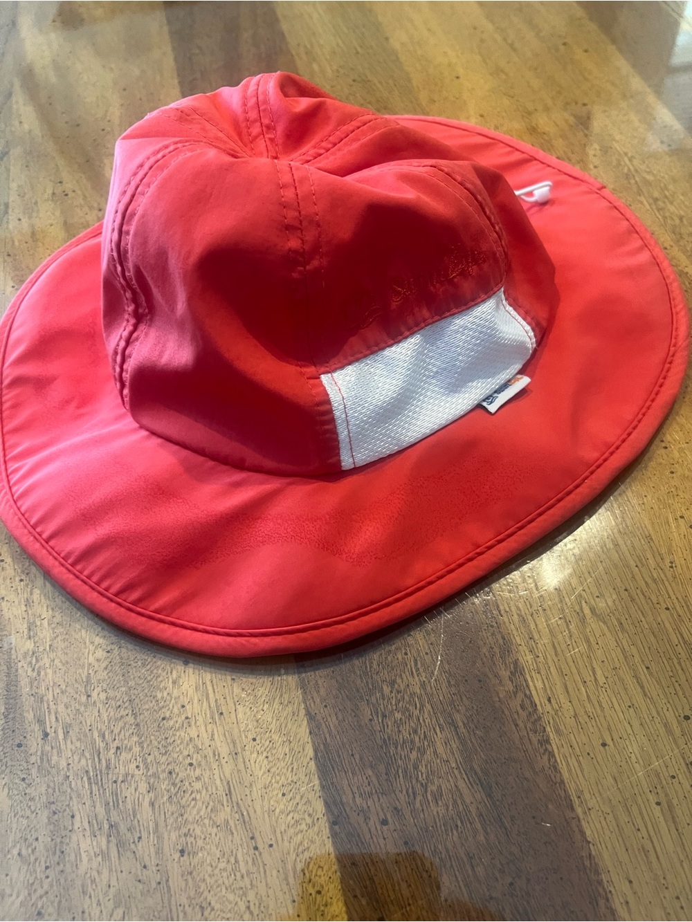 Kids Sun Hat in Bright Red with White Mesh Accent